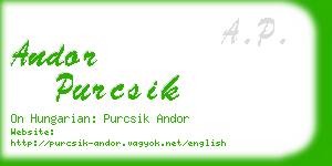 andor purcsik business card